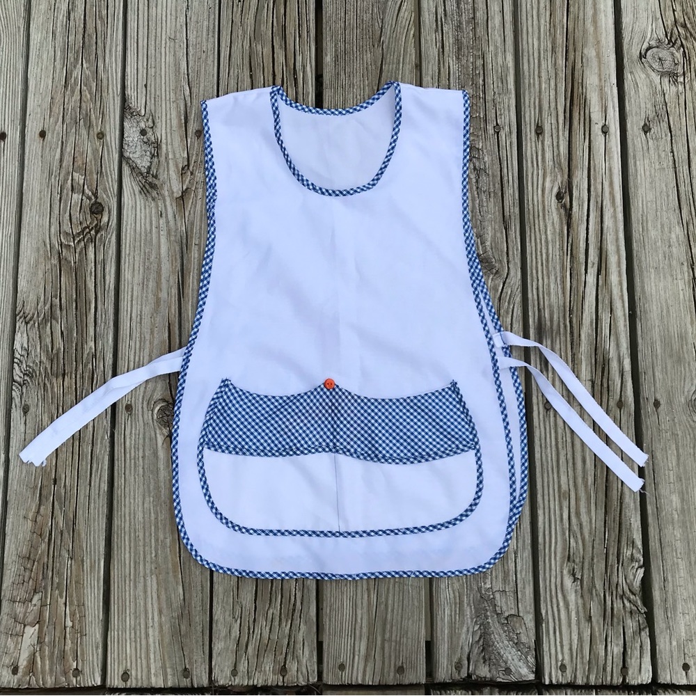 Vintage Craft Paint Cashier Smock Free Waist Pocket Pinafore Apron Craft Show